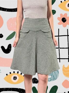 Necessary Objects | Vintage Y2K High Waisted Retro Inspired Knee Length Skirt